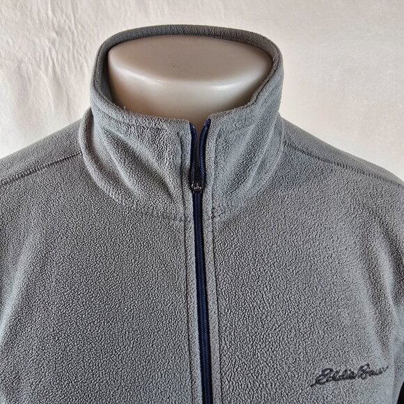 Eddie Bauer Fleece Mens Medium Gray Fast Fleece 100 Quarter Zip Pullover Light - Picture 2 of 10